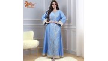New Arrival Beaded Embroidered Muslim Abaya Robe Embroidered Mesh Sequined Gold Thread Stitching Dress Abaya 2024 New Femme1