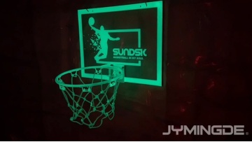 High quality Light up custom glow in the dark luminous PC PVC mini basketball hoop with mini basketball1