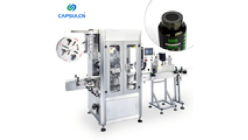 CGP-100 Fully Automatic Capsule Tablet Pill Bottle Sleeve Applicator Plastic Glass Bottle Cap Shrink Sleeve Labeling Machine1