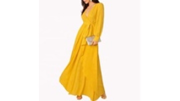 Fashion Custom Lady Chiffon Ruffle Maxi Dress Vestidos Women Elegant Summer Casual Dresses1