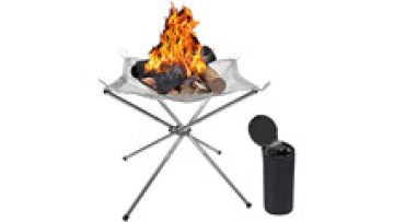 304 Stainless Steel Folding Fire Pit Rack Camping BBQ Grill Bonfire Stove1