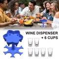 6 Shot Glass Dispenser Holder Shot Buddy Wine Cocktail Fast Fill Tool Cooler Beer Beverage Drink Dispenser Party Bar Accessories