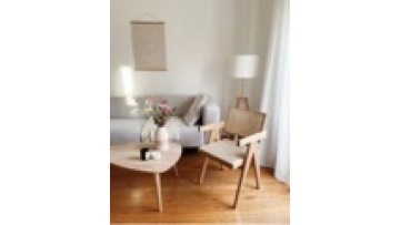 High quality  modern luxury fashion cafe furniture wood and wicker restaurant dining chair1