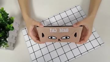 Custom base cat cute canvas pencil case