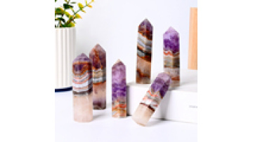 New Product Hand Polished Crystal Tower Point Natural Healing Purple Agate Tower for Decoration1