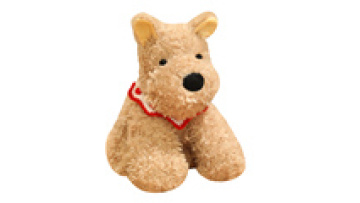 White Brown Fluffy Sitting Dog West Highland Terrier Toy1