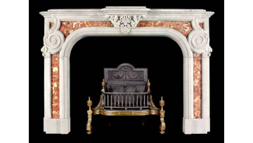 Exquisite White Red Marble Mantel for Luxurious Home
