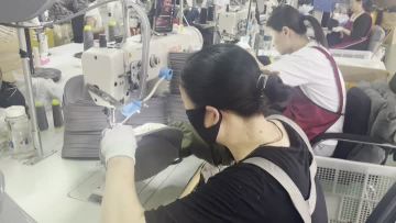 Crown Sewing on Post Bed Machine