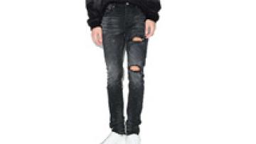 Wholesale Black New Fashion Men's Trousers Skinny Ripped Jeans Men's jeans1