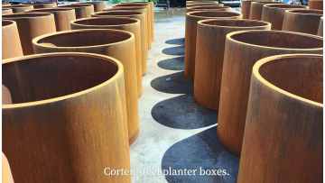 corten steel planter boxes