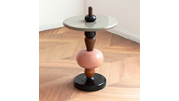 Creative side table modern simple gourd wood marble colored glass wood Nordic style1