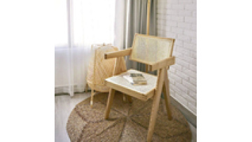 Cheap price modern luxury fashion cafe furniture wood and wicker restaurant dining chair1