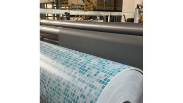Livite 0.52mm blue and white checkered PVC durable coated fabric pool materials is in production.