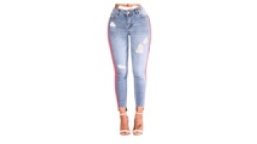 Trendy Ladies Jeans Women Pleated Ripped Big Pocket Skinny Jeans with Holes1