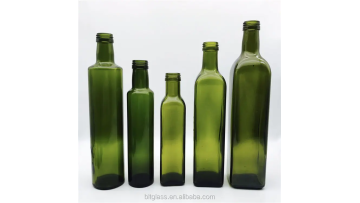 250ml green square glass bottle