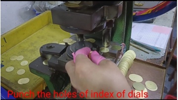 Punch the holes for index watch dial