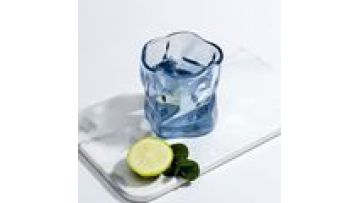 Luxury Unique Wave Shape Amber Gray Frosted Clear 8oz Glass Candle Holders Glass Candle Jar With Lid1