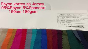 Super Soft wholesale Rayon Spandex Single Jersey shirt Fabric roll Plain Dyed Knitting Fabrics  For Dresses clothing1