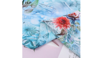 High quality woven custom colors dyed rayon digital printed satin fabric for sale1