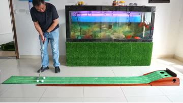 Golf Putting Mat with Two Holes for Practice
