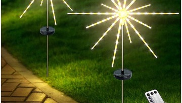 Remote Ctrl Solar Led Light 3D DIY Firework Stake Light For Garden Pathway Landscape Holiday Party X'mas Lawn Security Decor1