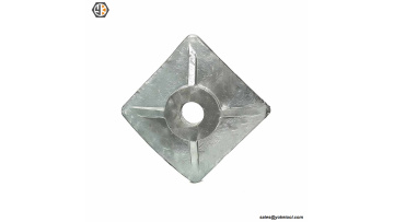 Cast Square Curved Washer HDG | Ductile Iron Utility Washer | IEEE C135.80 & CSA C83 Polelin Hardware