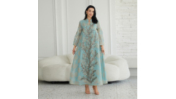 Middle Eastern 2025 New Muslim Sequin Embroidered Robe Plus Size Women's Dress Ramadan Closed Abaya1