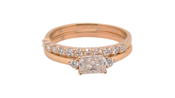 factory low price whole sale rediant ice cut moissanite ring set women1