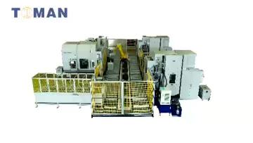 Full automatic gear hobbing, milling, shaving and cleaning with walking joint robot