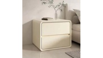wholesale hotel home modern Simplicity  Leather furniture solid wood storage bedroom  bedside table with drawer1