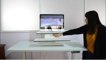 modern electric Height Adjustable Electric Power Standing Desk Sit to Stand desk Converter1