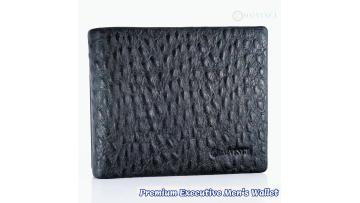 Ostrich Grain Bifold Cowhide Wallet