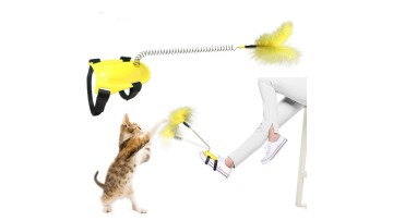 Cat Teaser Stick Colorful Feathers Toy