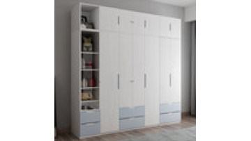 Modern bedroom wardrobe closet with top cabinet combination locker three doors four doors with drawers wooden nordic wardrobe1