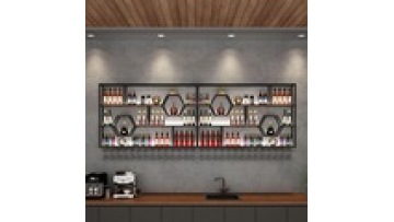wholesale iron work European Style Wall Mounted Cabinet  Custom bar supermarket Display Storage wine rack1