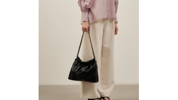Chain Tote Bag for Women Cowhide Single-Shoulder B