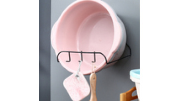 Strong Iron Punch-Free Wall-Hung Single Tier Rack for Bathroom Kitchen Flexible Storage Hook for Washbasin Novelty Hooks Product1