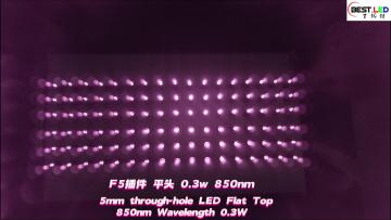 5mm LED Flat Top 850nm Wavelength