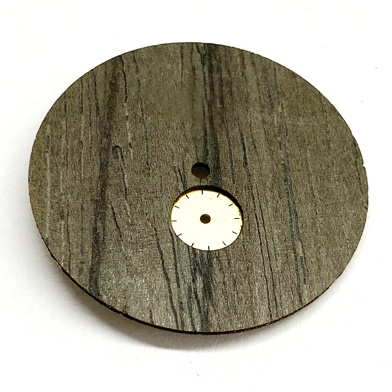 1L45 movement watch dial from wood