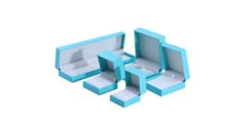 Hanhong custom wholesale filled leather paper gift jewelry packaging box earrings necklace ring light blue paper jewelry box1