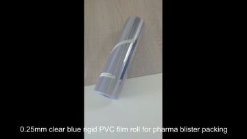 0.25mm clear blue rigid PVC film