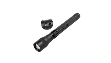 NEW Aluminum Alloy 100 Meters Range XTE 3W 120 lumen Metal Clip USB Rechargeable LED Flashlight1