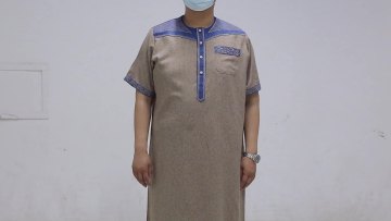 Muslim Zipper Size Pocket Men Islamic Clothing Solid Color Arab Design Daffah Dress Saudi Fashion1