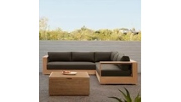 Cheap Waterproof Furniture with Cushions Living Room Balcony Patio Hotel Teak Wood Sectional Garden Outdoor Sofa1