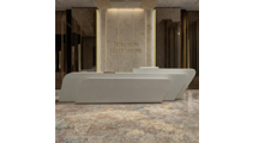 High End Glossy white  Luxury Counter Front Desk Retail Store Hotel Office Reception Cashier Large Front LED Reception Desk1