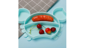 BPA free wholesale silicone Baby Product Feeding Supplies Crab Seal Shape Silicone Baby Plate for children1