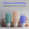 90ML Silicone Refillable Bottles Shampoo Keychain Bottle Lotion Cream Travel Liquid Containers Empty Bottle Portable TSLM1