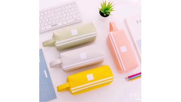 2022 New Stylish Pure Color Custom Logo Student Canvas Pencil Pouch Bag With Carry Stationery Bag For Students1