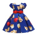 Baby Kids cute Bear print Birthday Dresses Children Clothing Toddler Wedding Princess Dress girls summer Costume Clothes