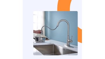 Amazon Hot Sale Good Quality Brushed Pullout Kitchen Mixer with Deck Mount Plate Cheap Kitchen Tap Faucets1